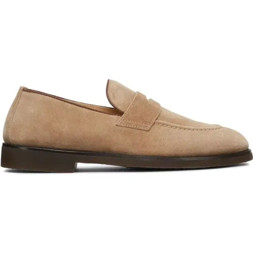 Flat Suede Penny Loafer Shoes , male, Sizes: 8 UK - BRUNELLO CUCINELLI - Modalova