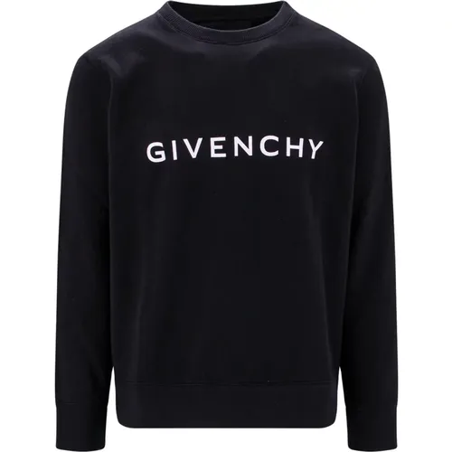 Schwarzer Baumwoll-Sweatshirt mit Logo-Print , Herren, Größe: XL - Givenchy - Modalova