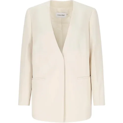 Blazer Jacket with Hidden Button Closure , female, Sizes: L, XL, S - Calvin Klein - Modalova