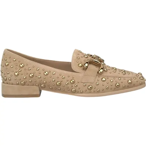 Studded Leather Moccasin , female, Sizes: 4 UK - Alma en Pena - Modalova