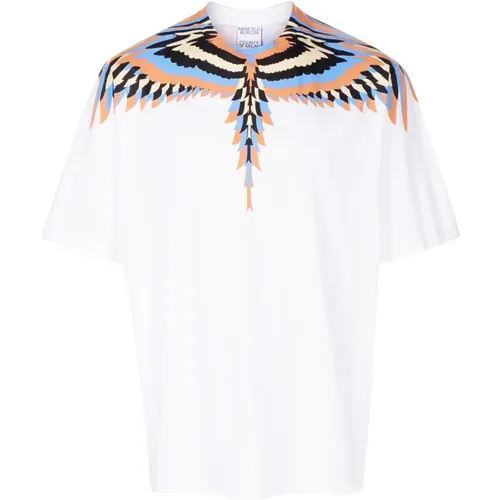 Weiße Optical Wings T-Shirt , Herren, Größe: L - Marcelo Burlon - Modalova