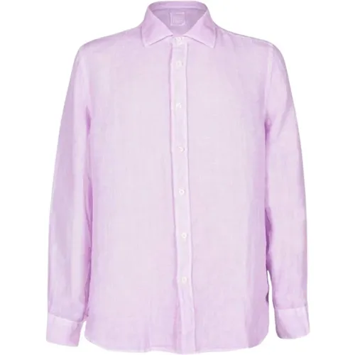 Lavendel Slim Fit Leinenhemd , Herren, Größe: 3XL - 120% lino - Modalova