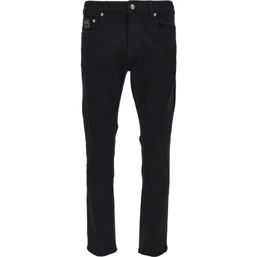 Schwarze Slim Fit Jeans für Herren , Herren, Größe: W36 - Versace Jeans Couture - Modalova