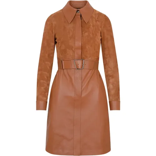 Vicuna Leather Short Dress , female, Sizes: 2XS - akris - Modalova