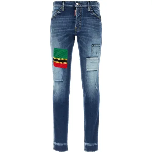 Stretch Denim Slim-Fit Jeans , Herren, Größe: L - Dsquared2 - Modalova