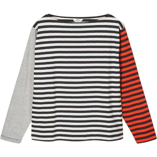 Striped Long Sleeve T-shirt Black Snow White , female, Sizes: XL, M - Mads Nørgaard - Modalova