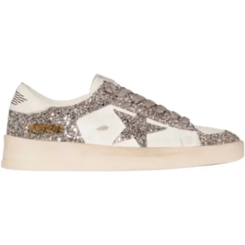 Silber Glitzer Stern Sneakers , Damen, Größe: 37 EU - Golden Goose - Modalova