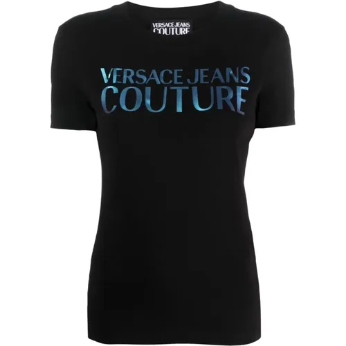 Iridescent Stretch Schwarzes T-Shirt - Versace Jeans Couture - Modalova