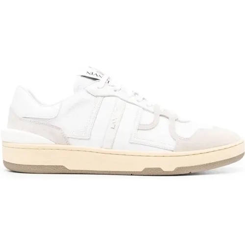 Weiße Clay Low Top Sneakers , Herren, Größe: 45 EU - Lanvin - Modalova