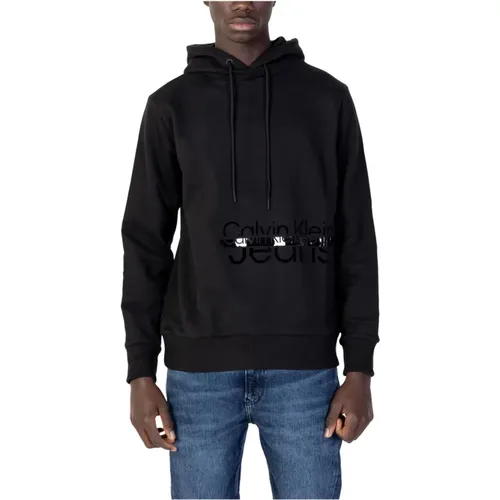 Schwarzer Kapuzenpullover für Herren - Calvin Klein Jeans - Modalova