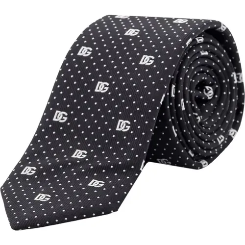 Silk Logo Tie , male, Sizes: ONE SIZE - Dolce & Gabbana - Modalova