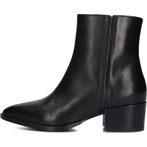 Schwarze Leder-Stiefeletten , Damen, Größe: 38 EU - Via Vai - Modalova