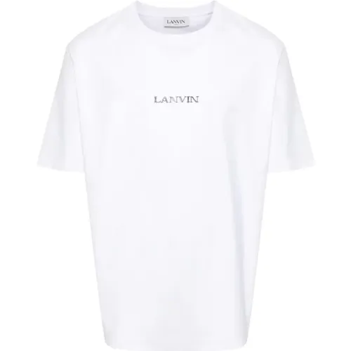 Klassisches Weißes Jersey T-shirt , Herren, Größe: L - Lanvin - Modalova