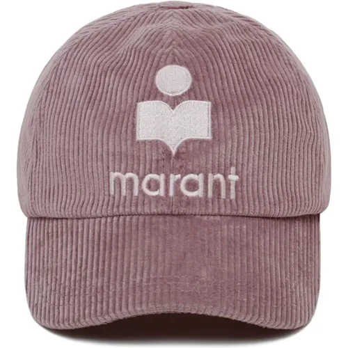 Embroidered Logo Lilac Curved Visor Hat , male, Sizes: 57 CM - Isabel marant - Modalova