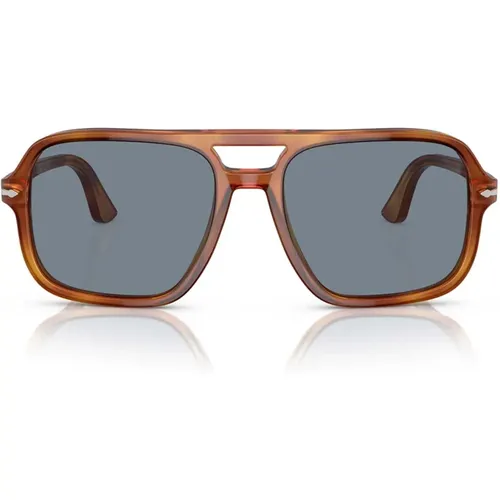 Stilvolle Unisex-Sonnenbrille mit klaren blauen Gläsern - Persol - Modalova