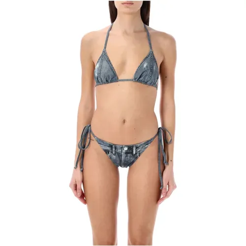 Blau Denim Bedrucktes Bikini-Set , Damen, Größe: S - Acne Studios - Modalova