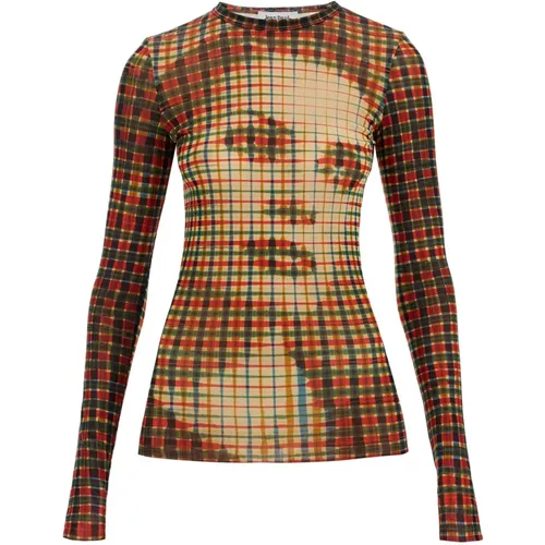 Mesh Tartan Face Top mit Einzigartig , Damen, Größe: S - Jean Paul Gaultier - Modalova