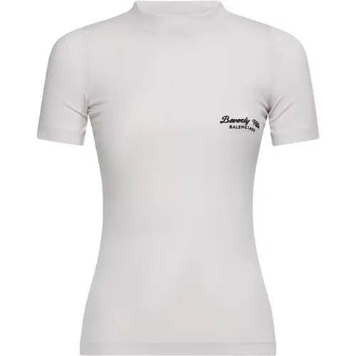 Logo besticktes Crew Neck T-Shirt - Balenciaga - Modalova