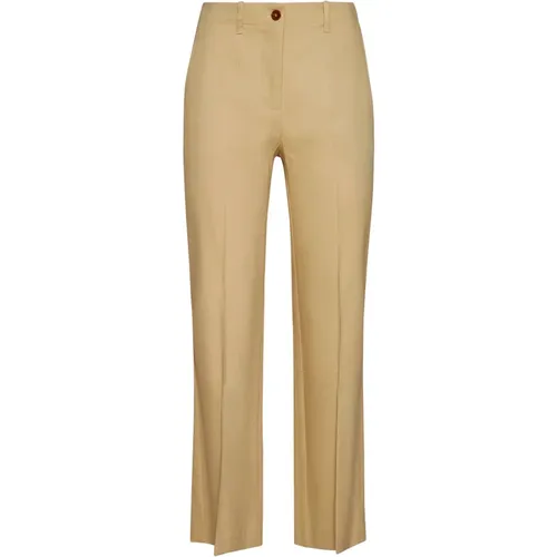 Yellow Linen Blend Trousers , female, Sizes: M, S, L - Alysi - Modalova