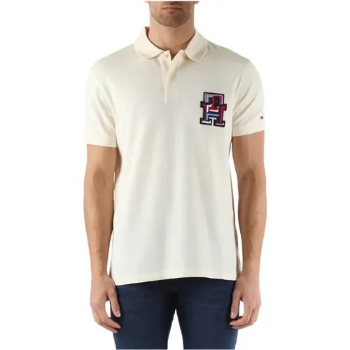 Regular Fit Baumwoll Polo Shirt mit Logo Patch , Herren, Größe: S - Tommy Hilfiger - Modalova