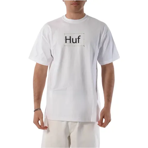 Cotton T-shirt with front and back print , male, Sizes: XL, M, L, S - HUF - Modalova