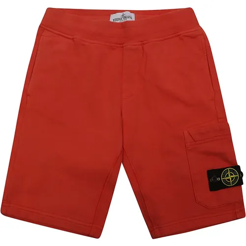 Kinder Bermuda Felpa Shorts - Stone Island - Modalova