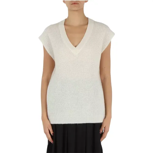 Sleeveless Knit Sweater in Wool and Mohair Blend , female, Sizes: M - Fabiana Filippi - Modalova