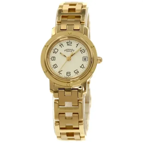 Pre-owned Gold watches , female, Sizes: ONE SIZE - Hermès Vintage - Modalova