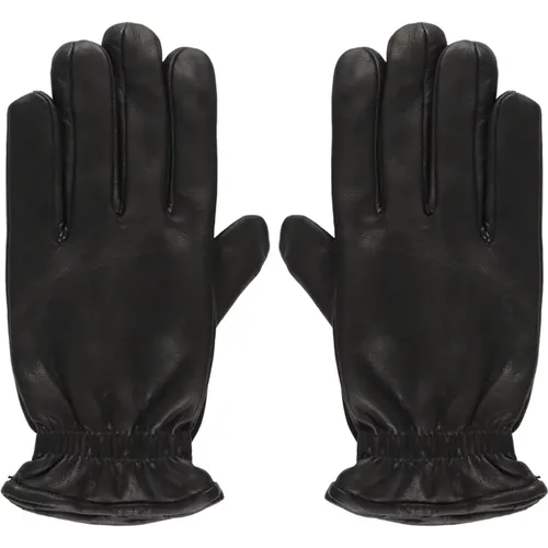 Schwarze Leder Wolle und Kaschmir Handschuhe für Männer - Orciani - Modalova