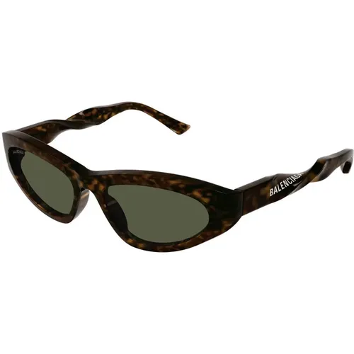 Bb0207S Havana Green Sonnenbrille , unisex, Größe: 54 MM - Balenciaga - Modalova