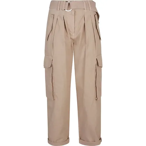 Ermanno Trousers Sand , female, Sizes: S - Ermanno Scervino - Modalova