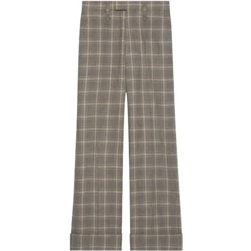 Woven-check straight-leg Trousers , male, Sizes: 2XS, XS - Gucci - Modalova