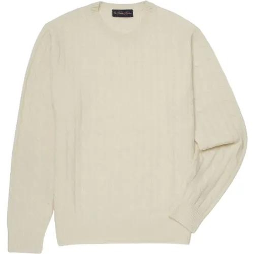 Kabel-Knit-Crew-Hals-Pullover , Herren, Größe: L - Brooks Brothers - Modalova