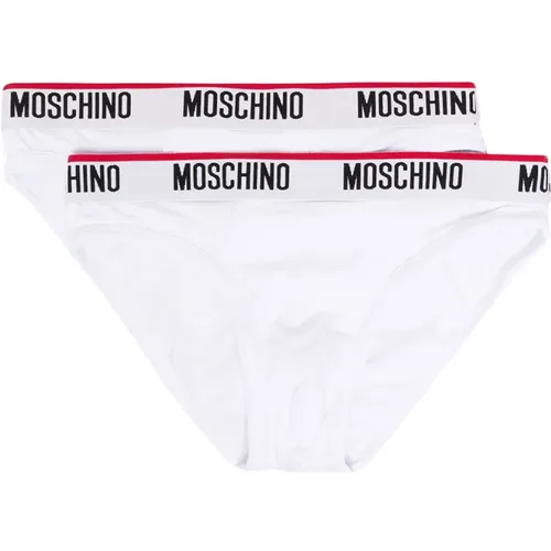 Stretch Cotton Logo Waistband Briefs , male, Sizes: S - Moschino - Modalova