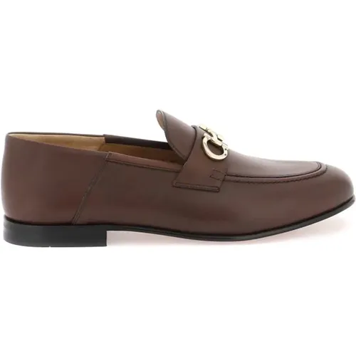 Gancini Loafers mit Gold Detail , Herren, Größe: 39 1/2 EU - Salvatore Ferragamo - Modalova