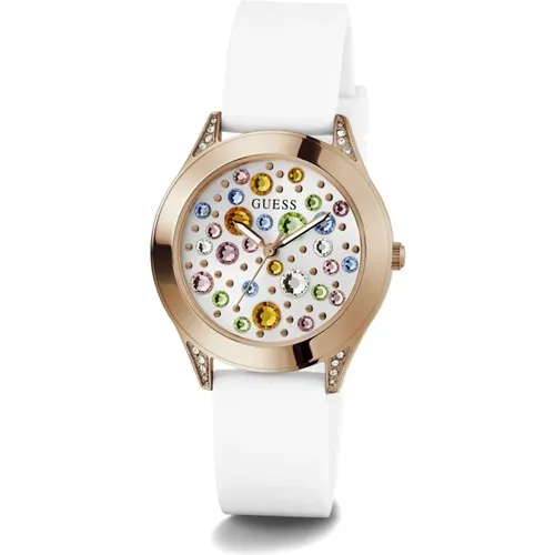 Mini Wonderlust White Rosegold Watch , female, Sizes: ONE SIZE - Guess - Modalova