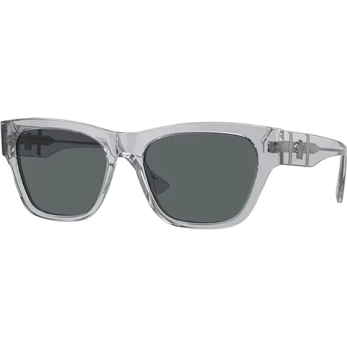 Sonnenbrille Grau Dunkler Rahmen , Herren, Größe: 55 MM - Versace - Modalova