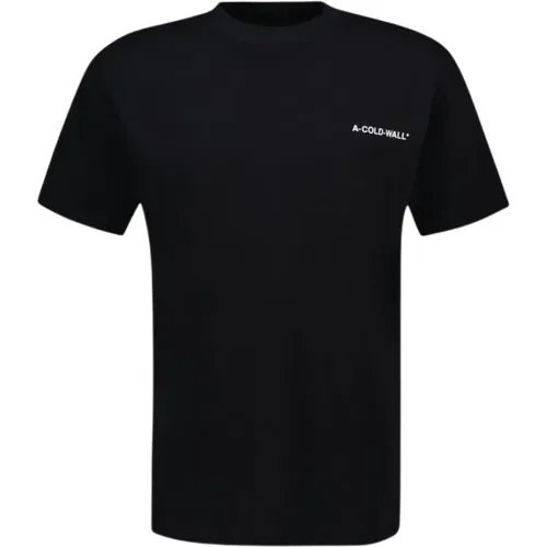 Schwarzes Baumwoll-Logo T-Shirt , Herren, Größe: S - A-Cold-Wall - Modalova