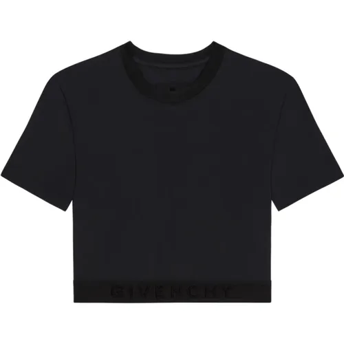 Schwarze Crew Neck T-shirts und Polos , Damen, Größe: XS - Givenchy - Modalova