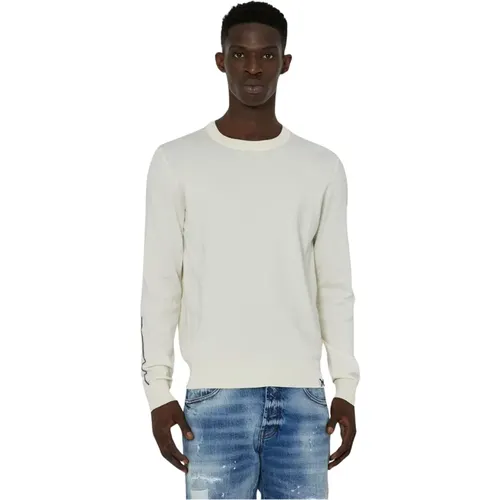 Kontrastkante Rundhalsausschnitt Langarm Pullover , Herren, Größe: 2XL - John Richmond - Modalova