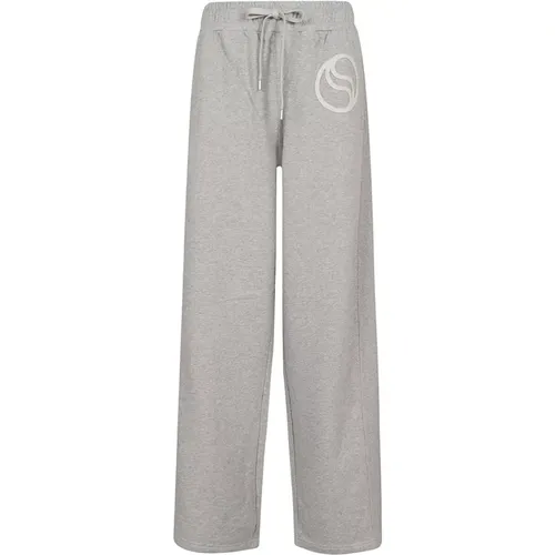 Light Grey Logo Patch Trousers , female, Sizes: XS - Stella Mccartney - Modalova