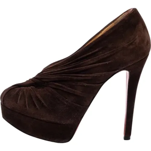 Pre-owned Suede boots , female, Sizes: 2 1/2 UK - Christian Louboutin Pre-owned - Modalova