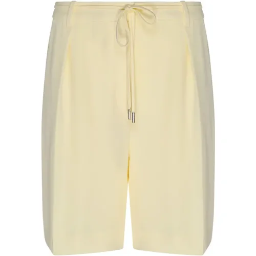 Yellow Twill Shorts with Crease Detail , female, Sizes: M, XS - Calvin Klein - Modalova