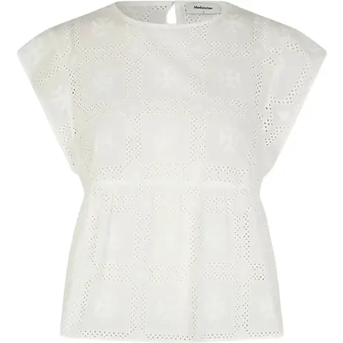 Weiße Broderie Anglaise Hollyn Top - Modström - Modalova