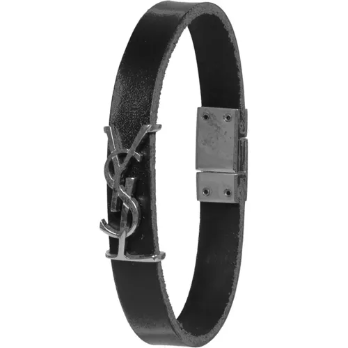 Opyum Leather Bracelet , male, Sizes: L - Saint Laurent - Modalova