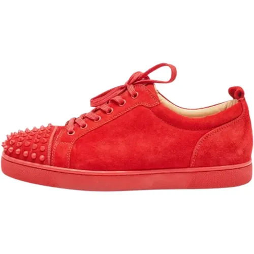 Pre-owned Suede sneakers , male, Sizes: 9 1/2 UK - Christian Louboutin Pre-owned - Modalova