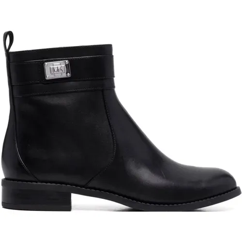 Schwarzer Riemen Flache Stiefelette , Damen, Größe: 36 1/2 EU - Michael Kors - Modalova