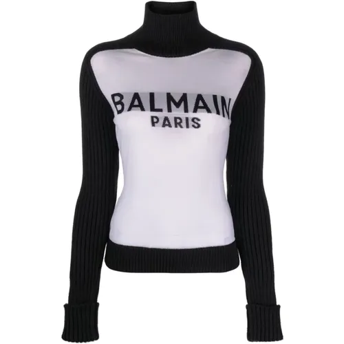 Bicolor turtleneck pullover , female, Sizes: XS - Balmain - Modalova