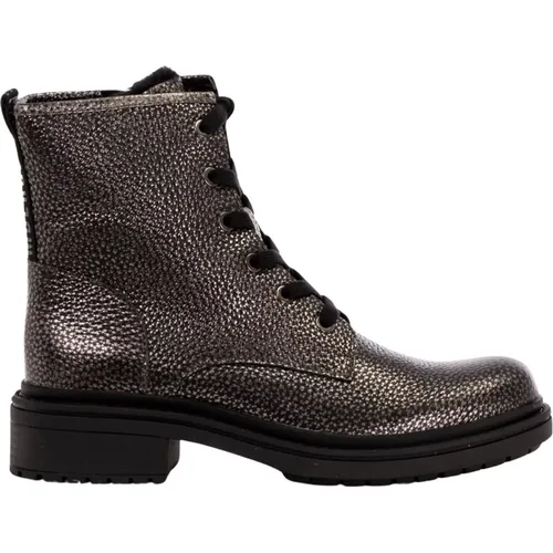 Women's Lace-Up Boots Gun Metal/Grey , female, Sizes: 5 UK - Bikkembergs - Modalova