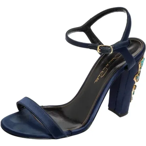 Pre-owned Satin sandals , female, Sizes: 4 1/2 UK - Oscar De La Renta Pre-owned - Modalova